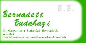 bernadett budahazi business card