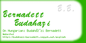 bernadett budahazi business card